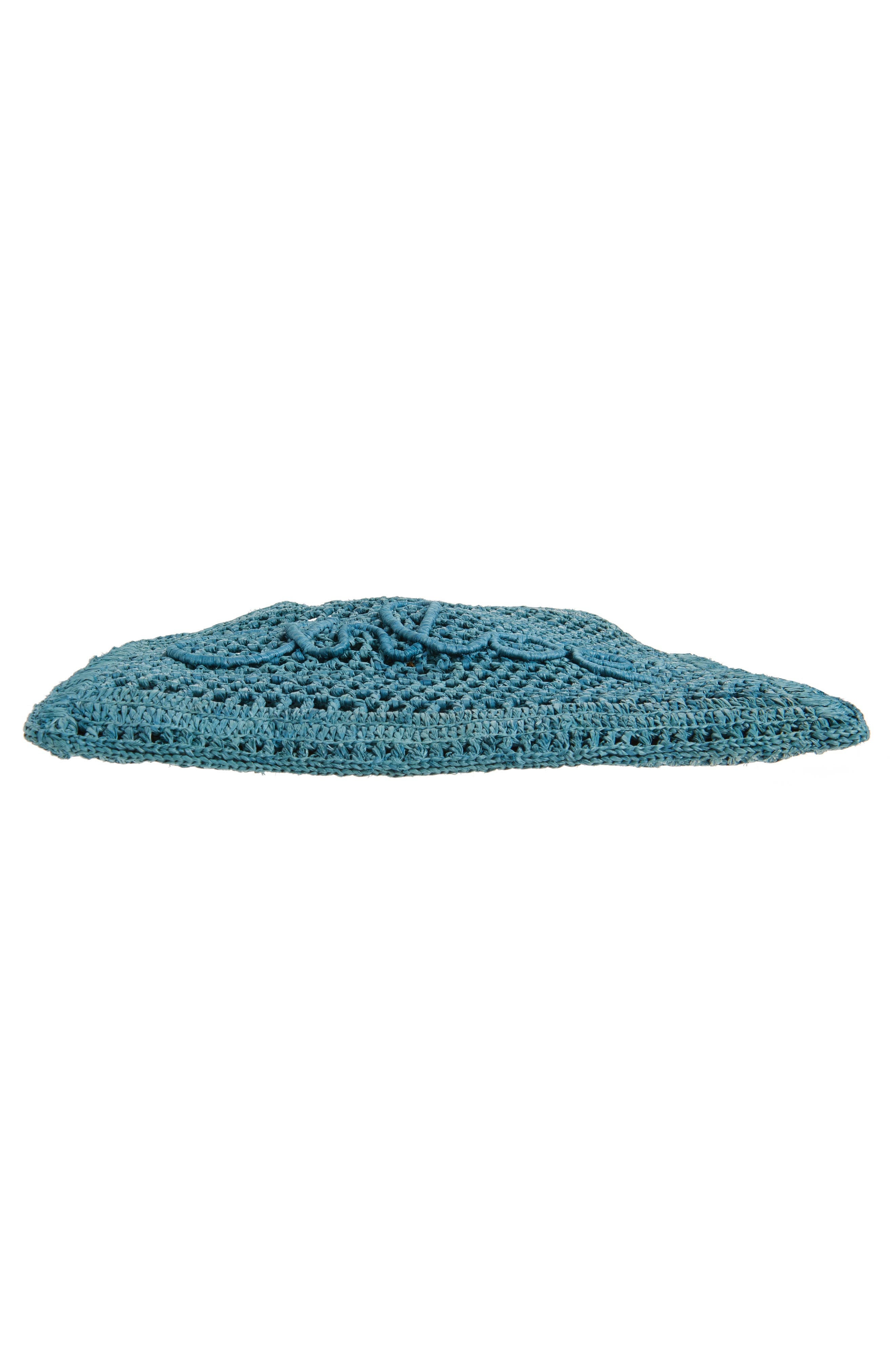 Chloé Summer Banana Crochet Raffia Tote Bag in Stormy Sea at Nordstrom - 7
