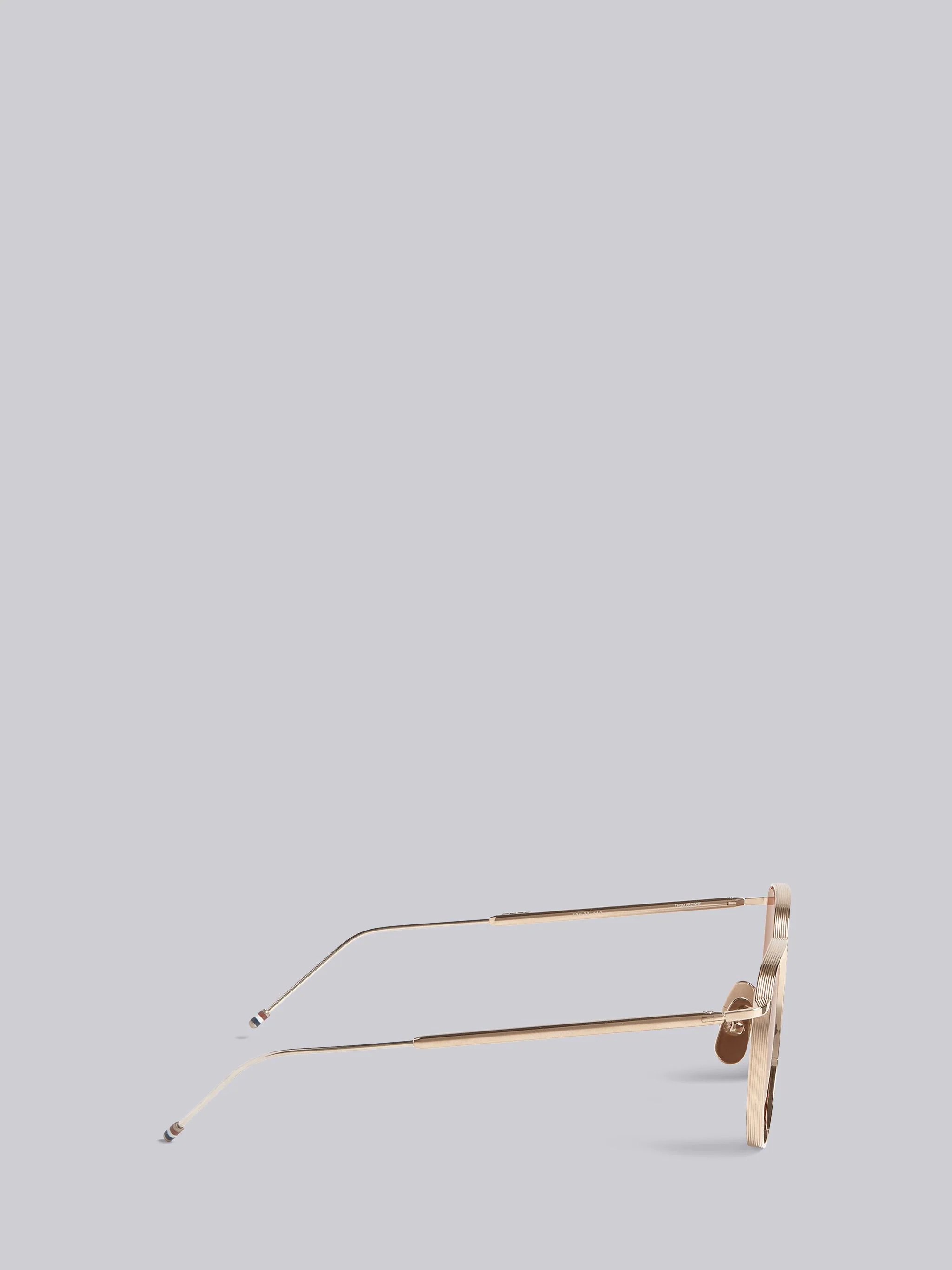 TB126 - White Gold And Brown Clubmaster Sunglasses - 3
