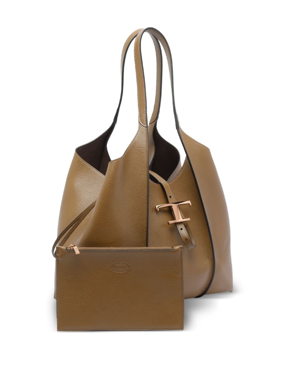medium T-timeless calfskin leather tote bag - 4