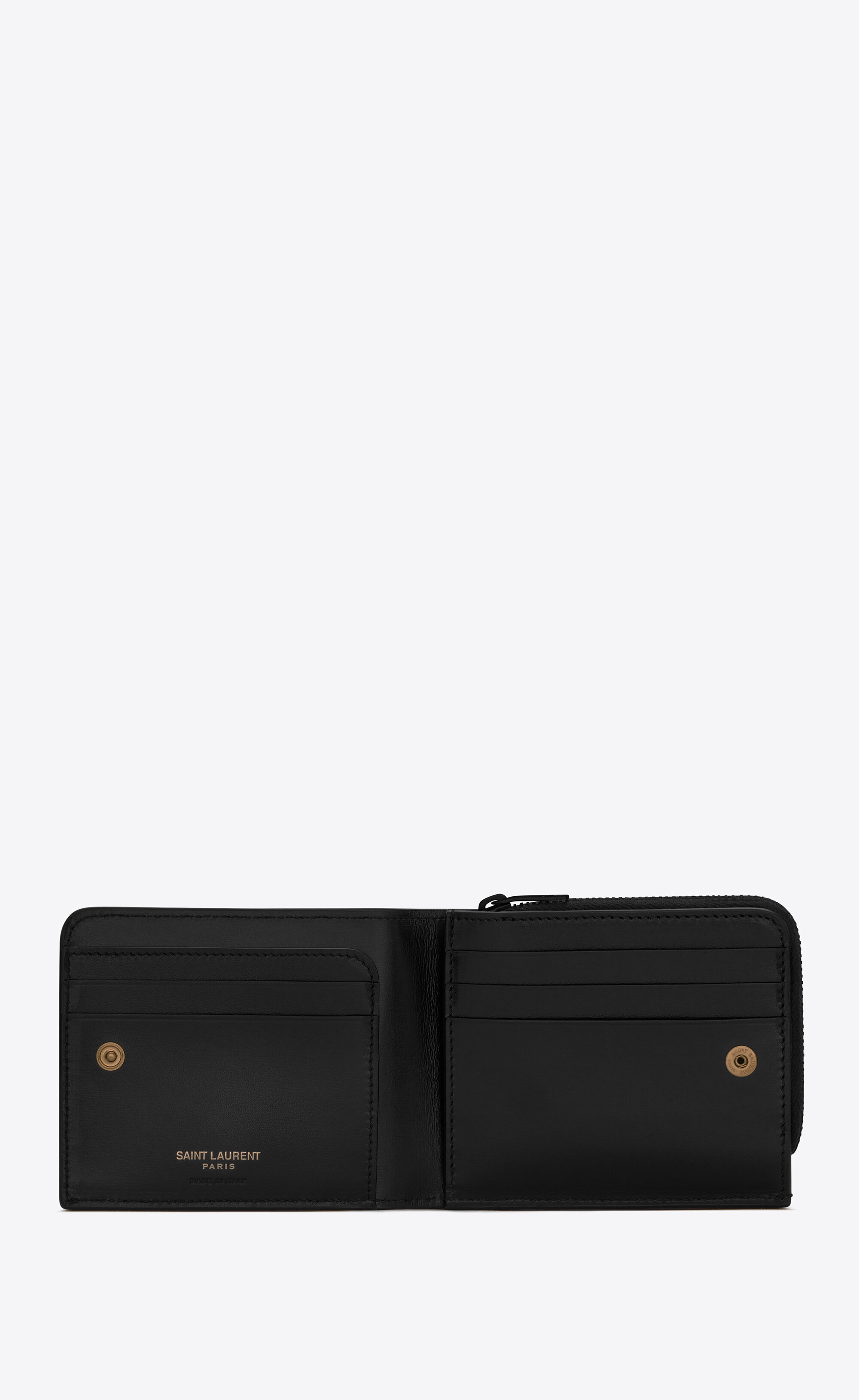 tiny monogram east/west zip-around wallet in matte leather - 4