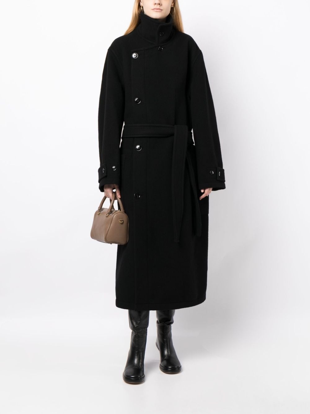 belted double-breasted coat - 2