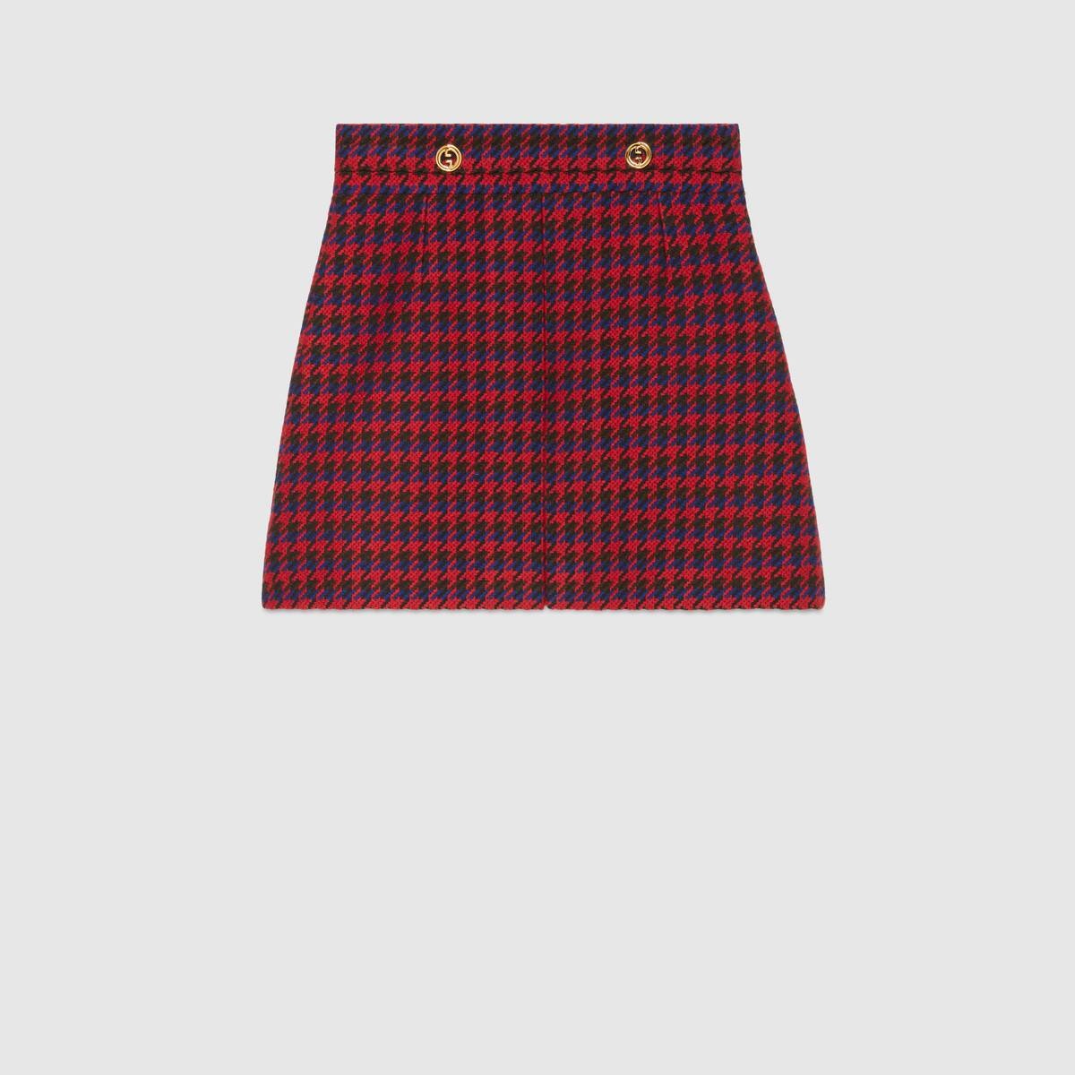 Houndstooth wool skirt - 2