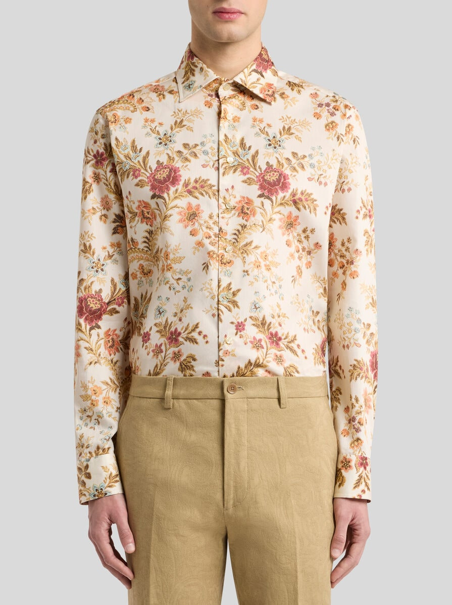 COTTON SHIRT WITH ALL-OVER FLORAL PRINT - 2