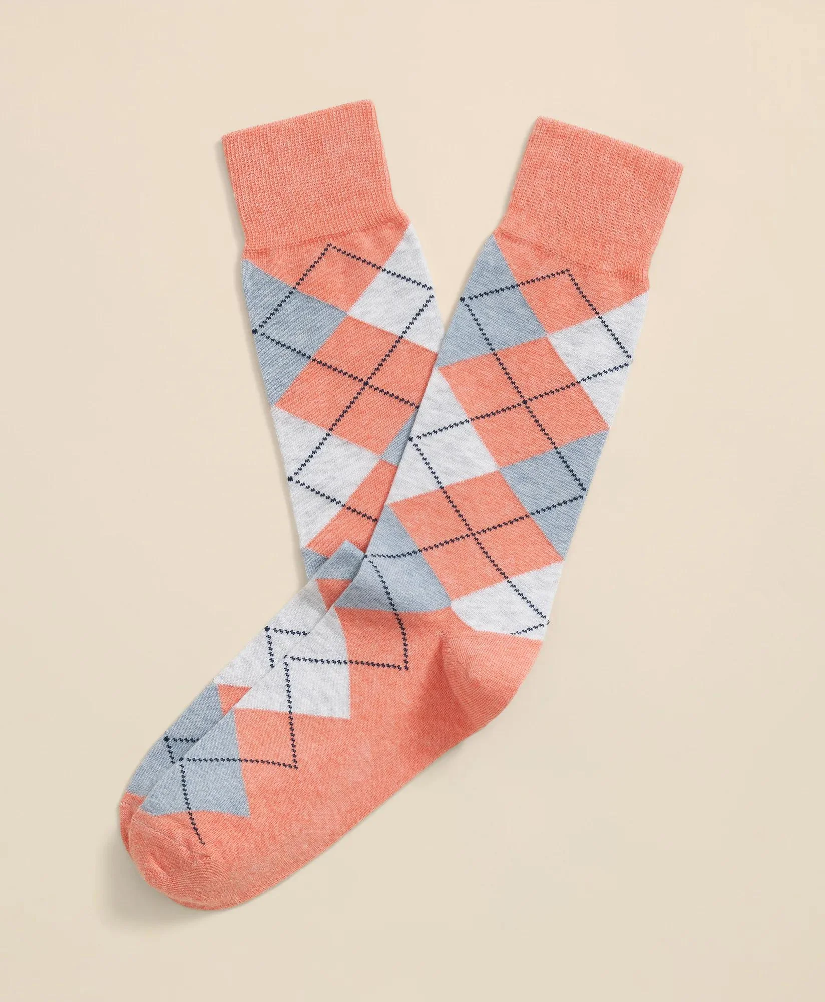 Cotton Blend Argyle Socks - 1