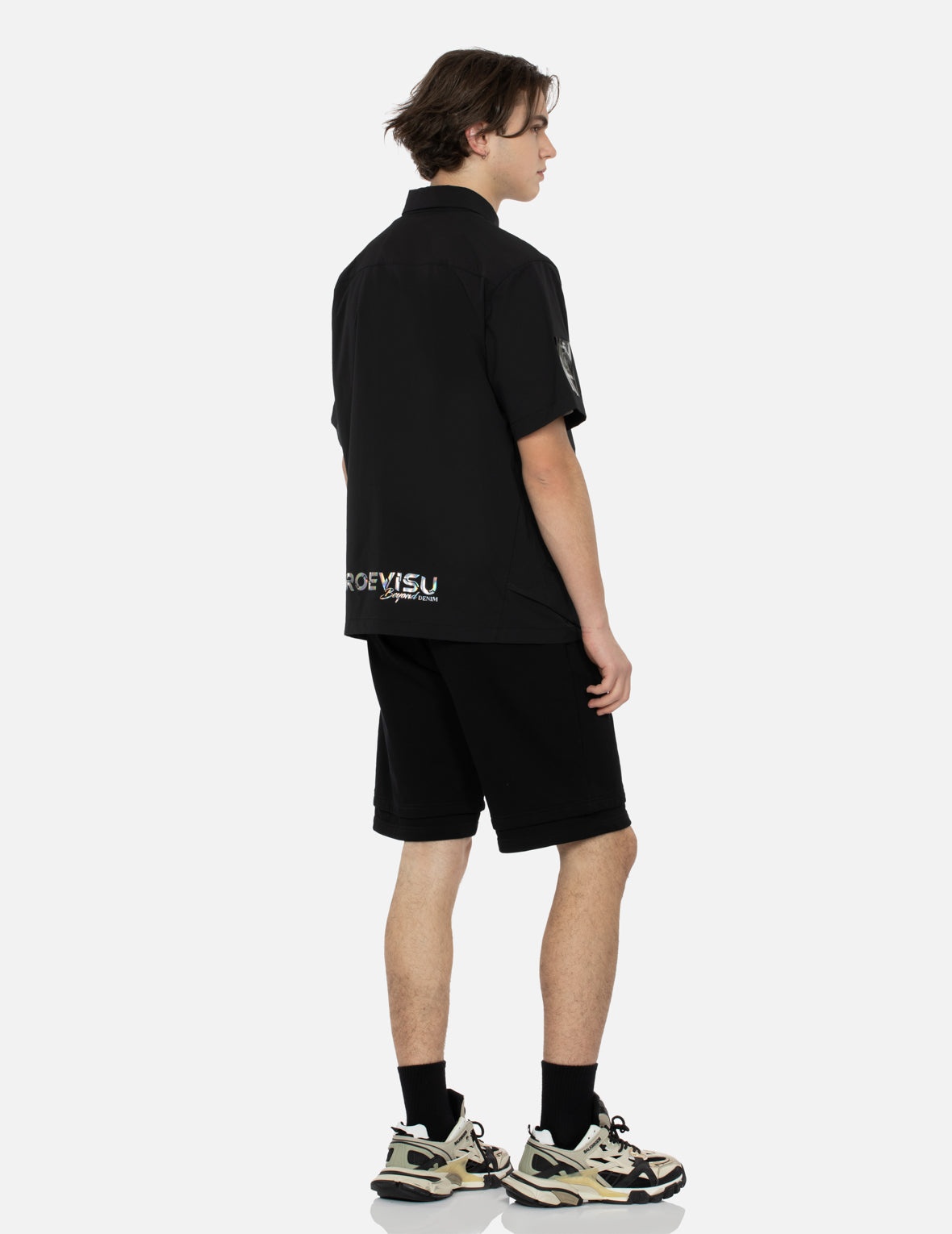 Multi Branding Regular Fit Layered Sweat Shorts - 4