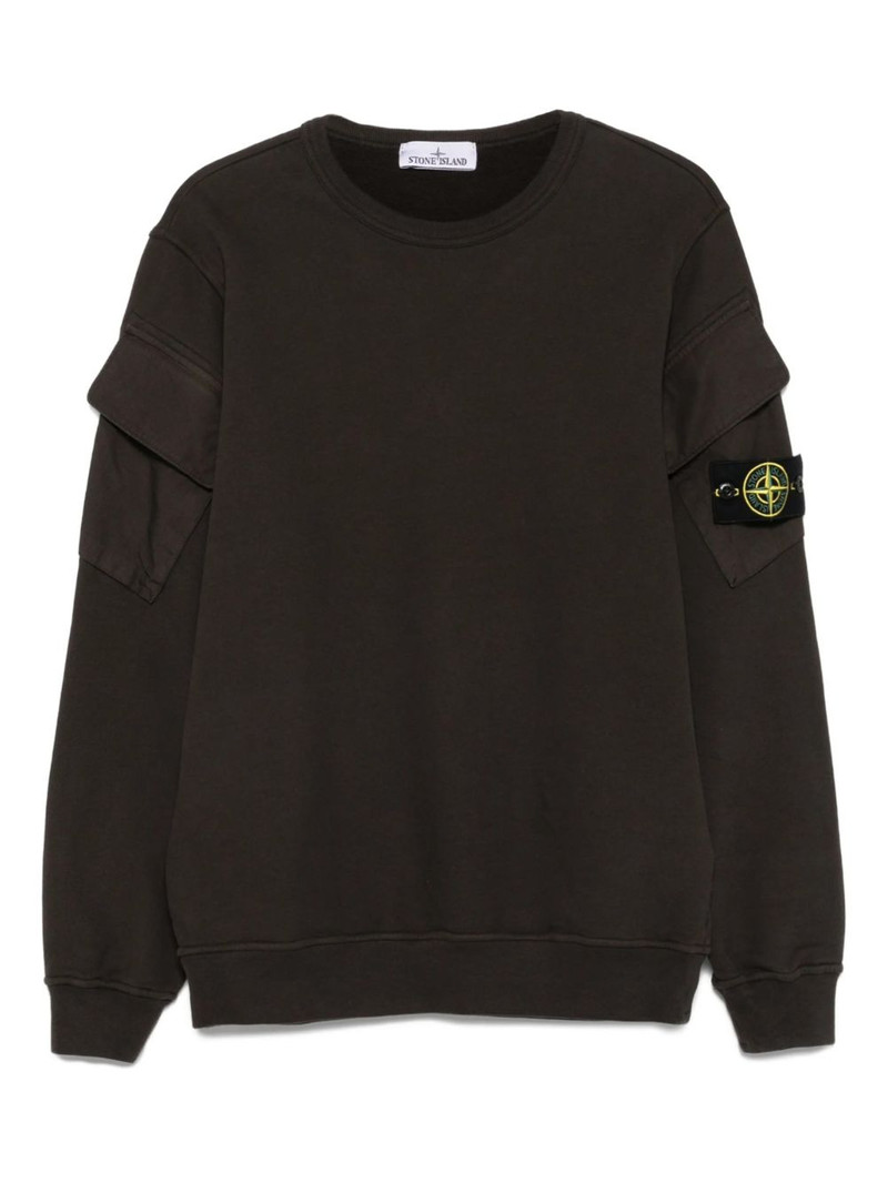 pocket-detailed crew-neck sweatshirt 1