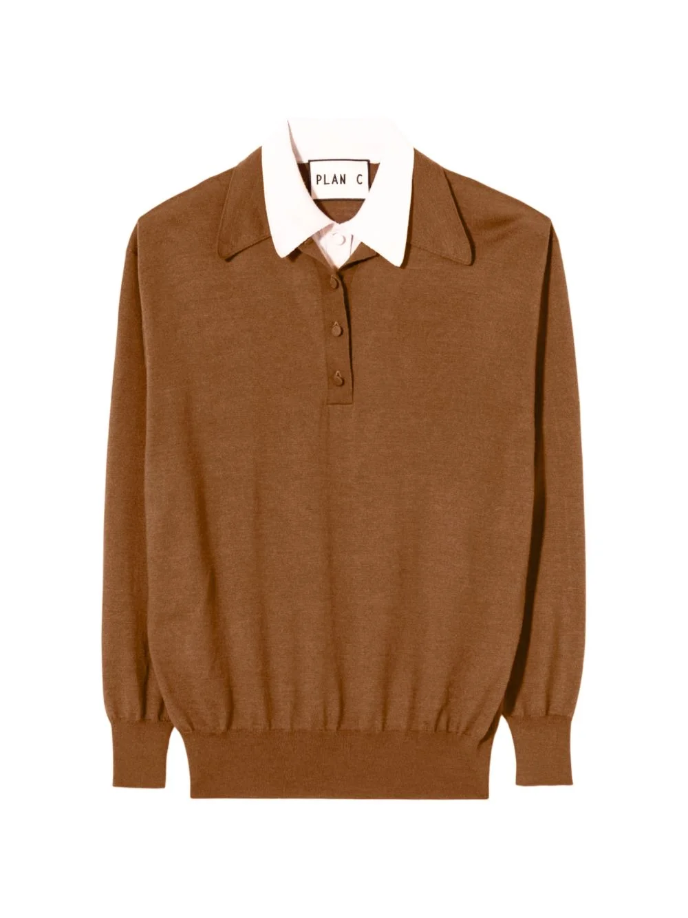 layered-collar sweater - 1