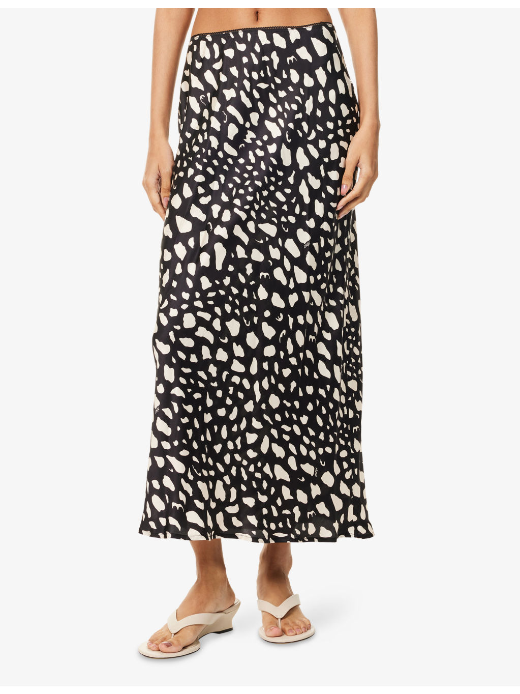 Ardith Graphic-Pattern Woven Midi Skirt - 3