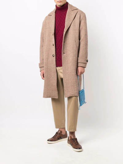 Etro chevron-knit wool coat outlook