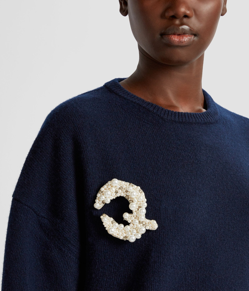 Erdem PEARL ALPHABET BROOCH Q outlook