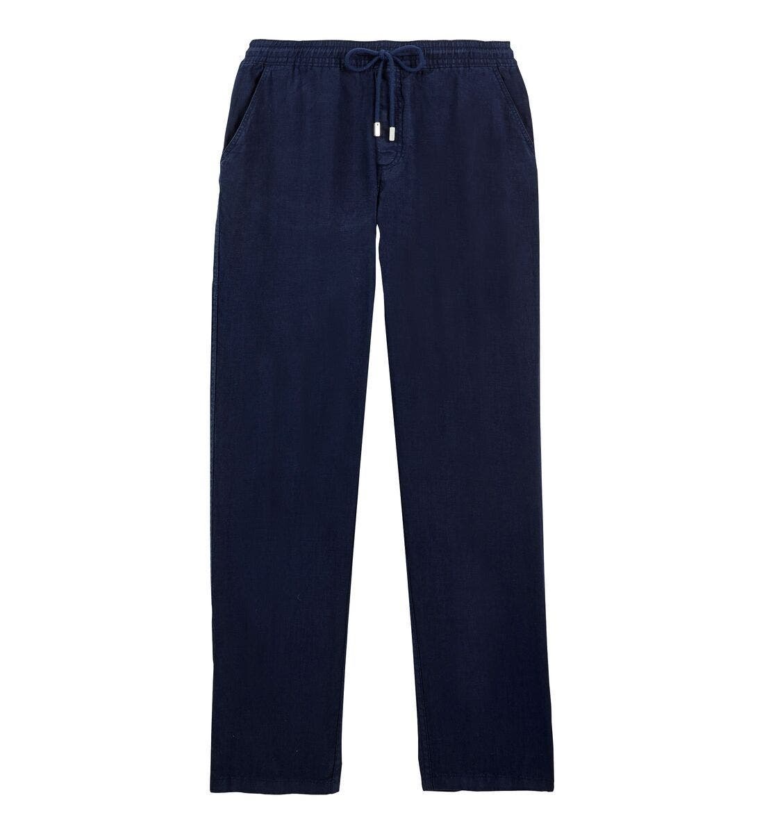 Vilebrequin Men's Solid Linen Pants in Bleu Marine at Nordstrom - 7