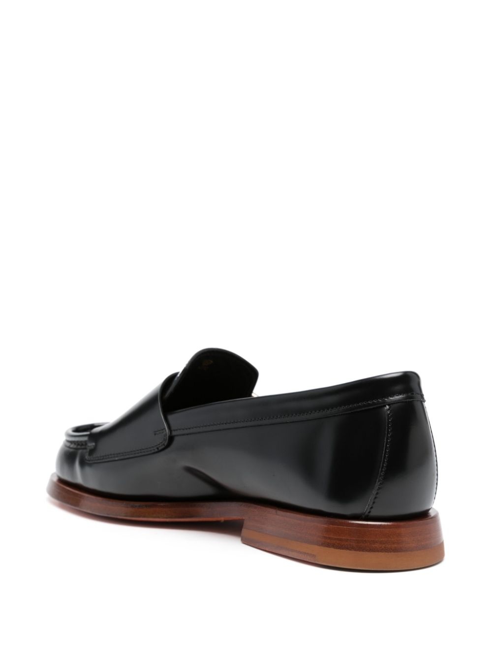 double-buckle leather loafers - 3