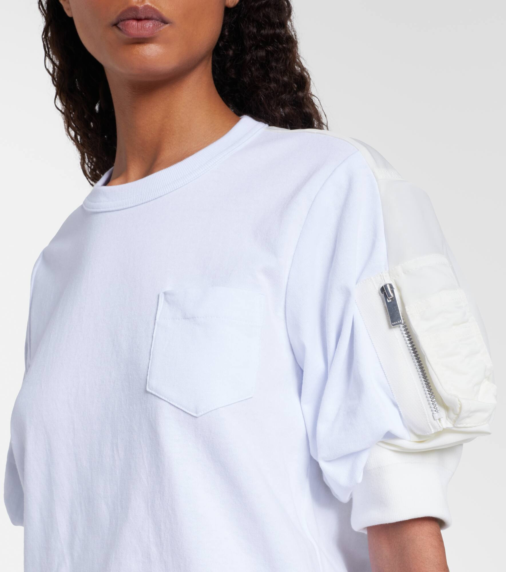 Cotton jersey and twill T-shirt - 4