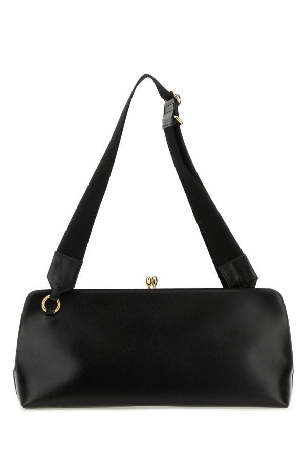 Black leather Goji crossbody bag - 3