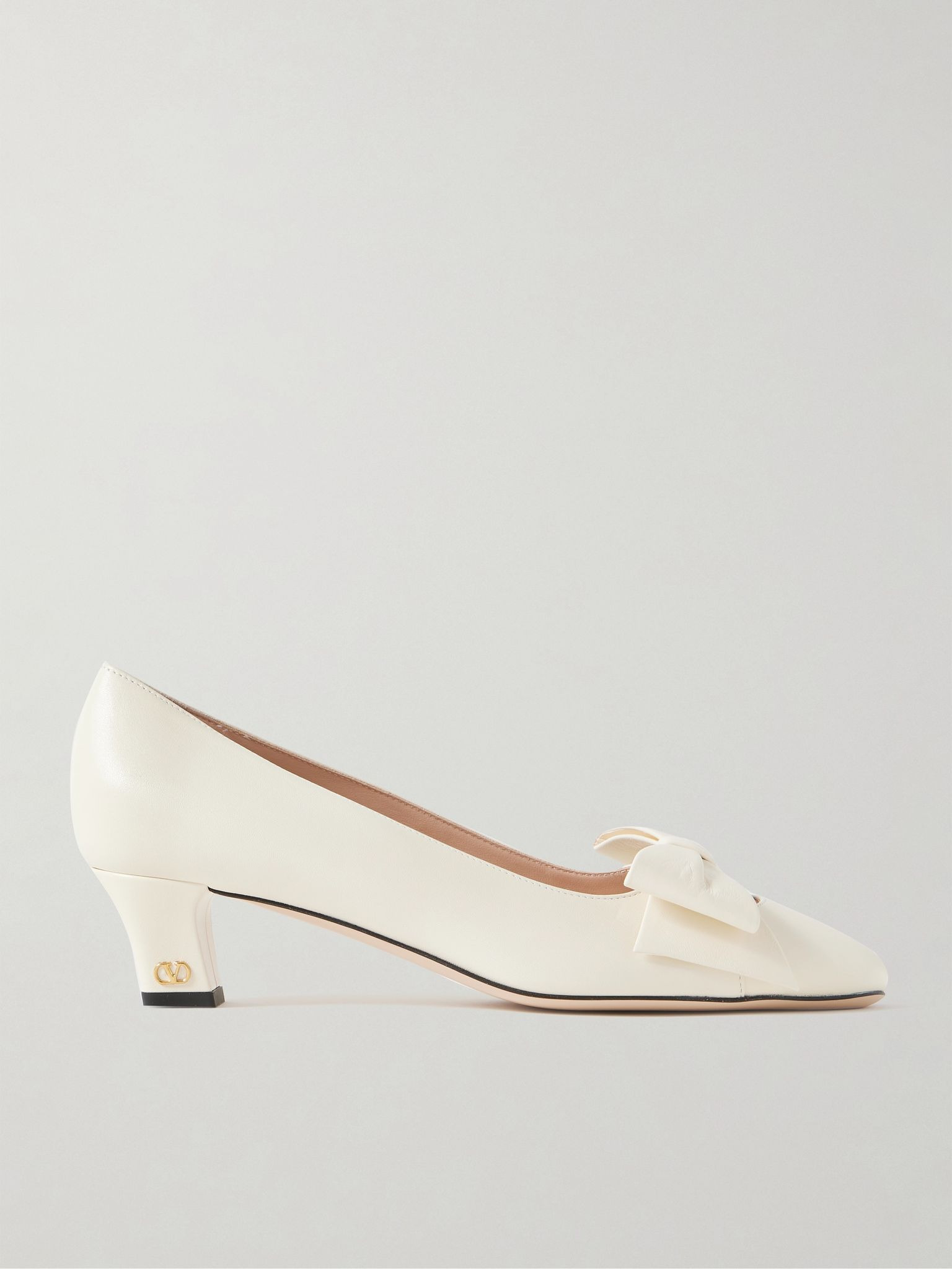 Bowow 45 bow-embellished leather pumps Ivory - 1