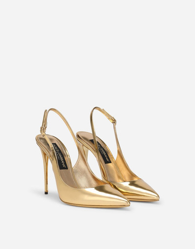 Dolce & Gabbana Mirrored-effect calfskin slingbacks outlook