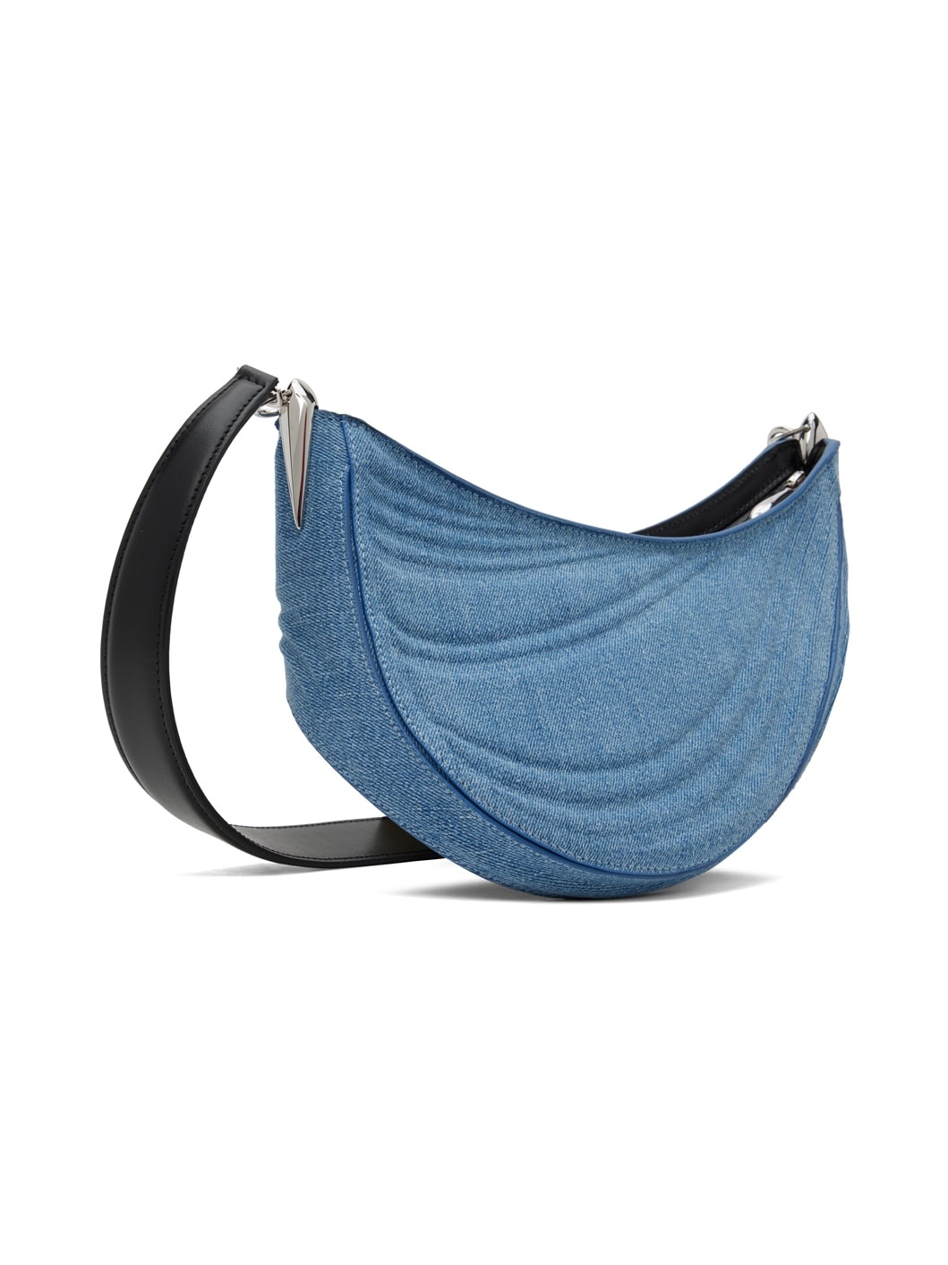 Black & Blue Medium Denim Spiral Curve 01 Bag - 3