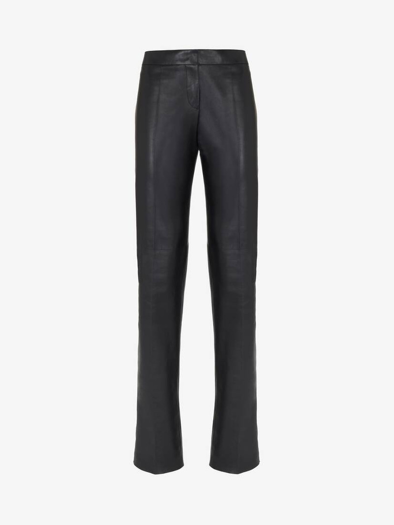 Women's Low-waisted Cigarette Trousers in Black 1