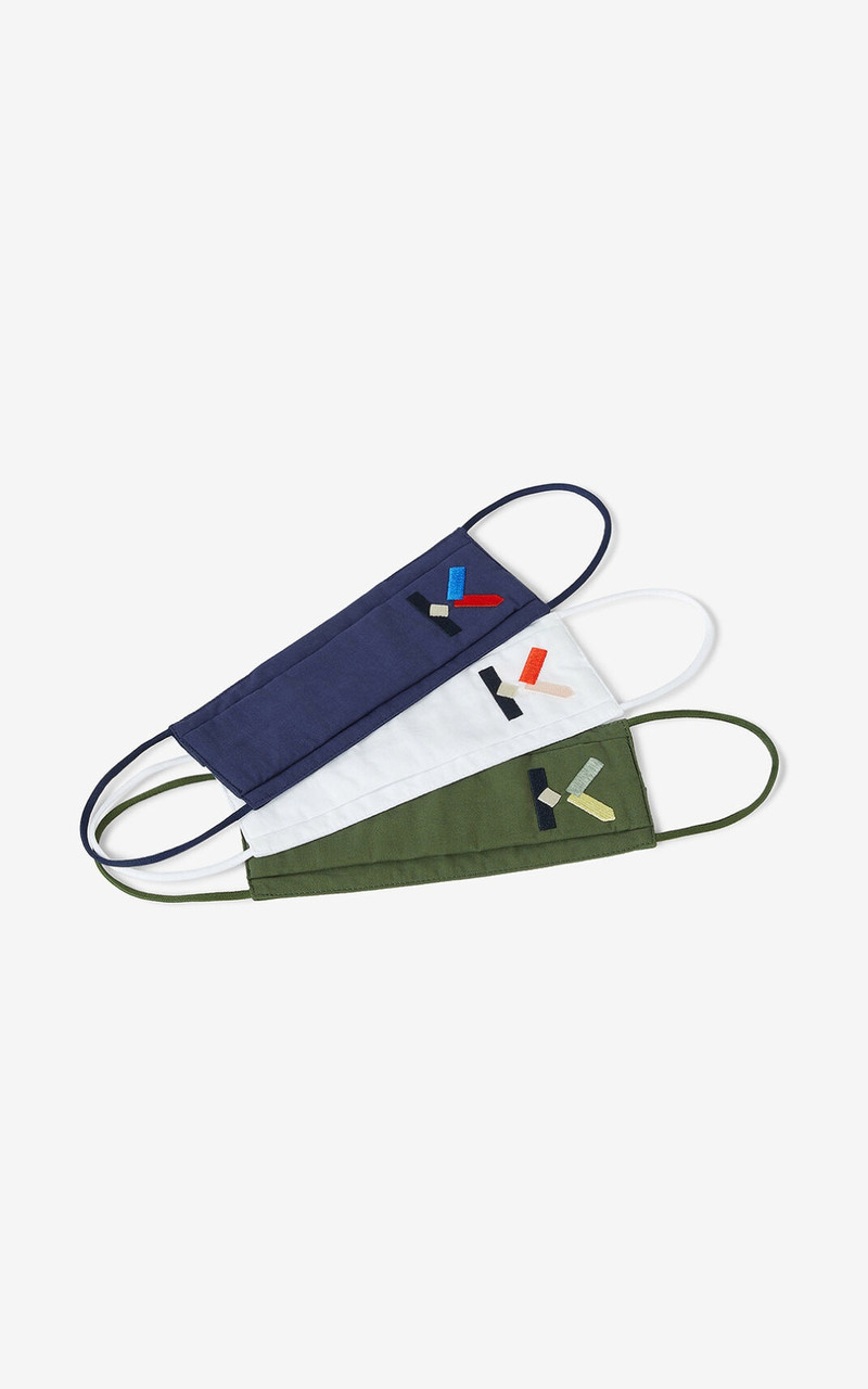 KENZO Logo pack of 3 face protection masks tricolor 1