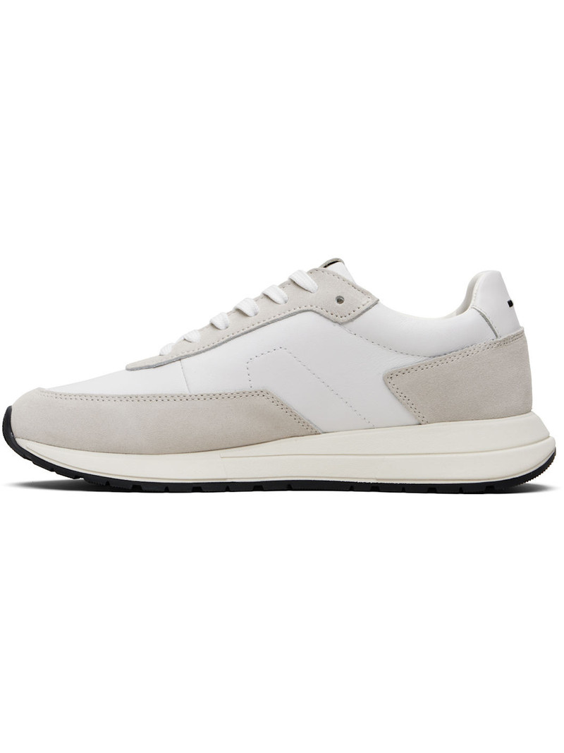BOSS Off-White Suede Trim Sneakers outlook