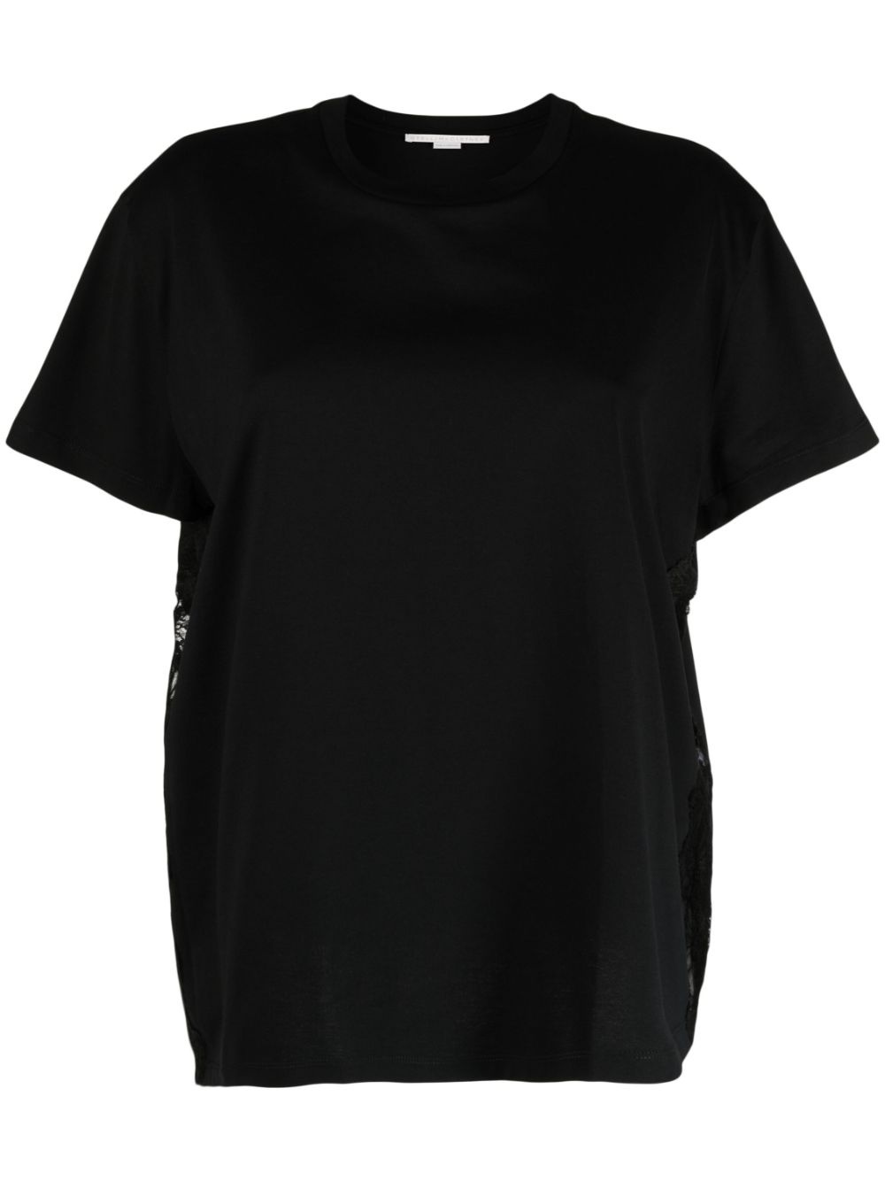lace-detailing cotton T-shirt - 2