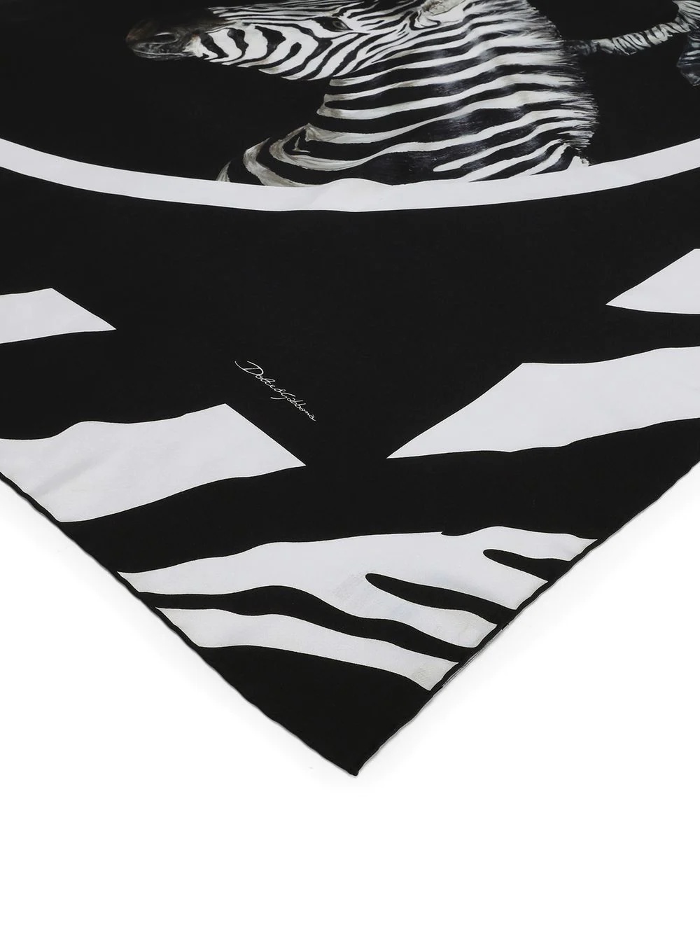 zebra-print silk scarf - 4