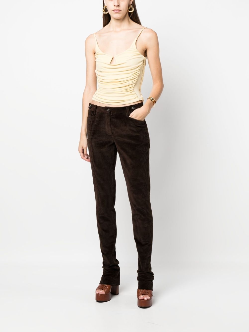 corduroy flared trousers - 2