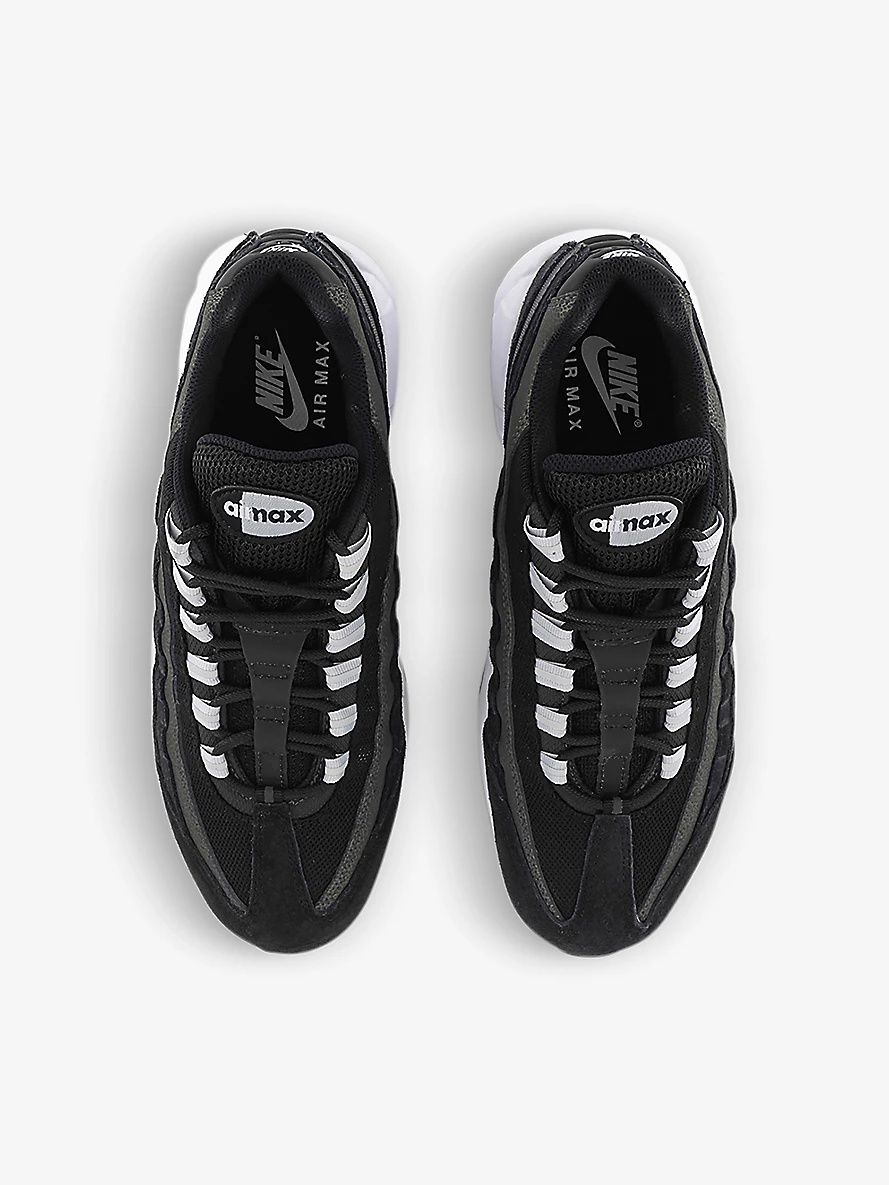 Air Max 95 brand-embroidered leather and mesh low-top trainers - 2