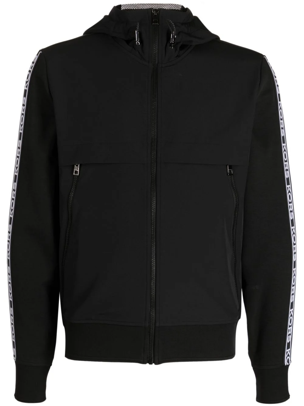 logo-tape zip-up jacket - 1
