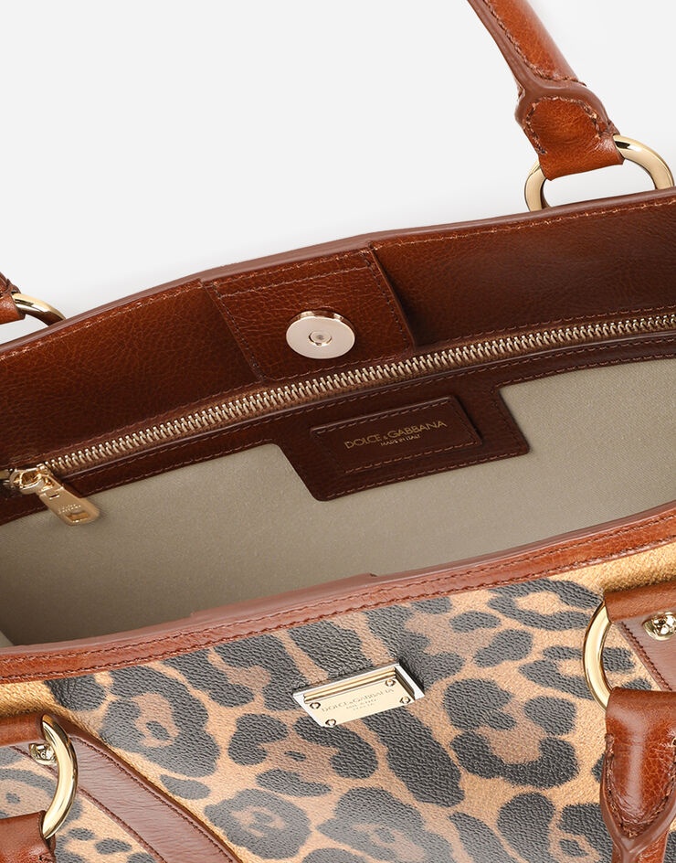 Leopard-print Crespo shopper with branded plate - 5