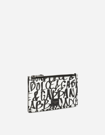 Dolce & Gabbana Dauphine calfskin card holder with logo print outlook