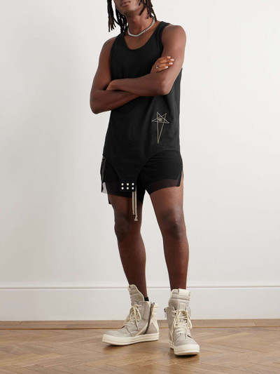 Rick Owens + Champion Dolphin Straight-Leg Logo-Embroidered Mesh Shorts outlook