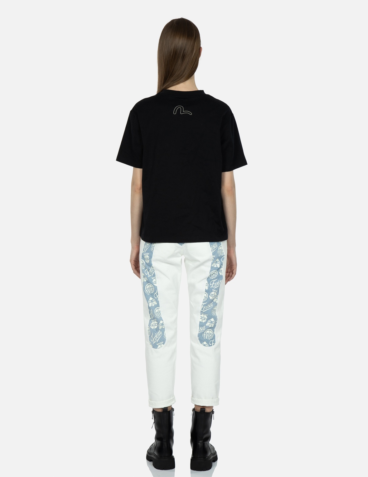 KAMON AND GODHEAD-PATTERN DAICOCK INSERT RELAX-FIT JEANS - 5
