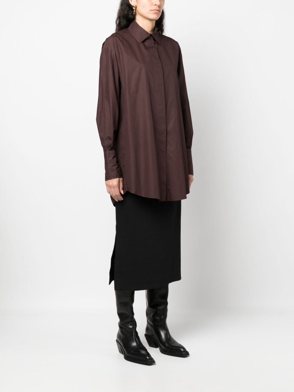 long-sleeve shirt dress - 3
