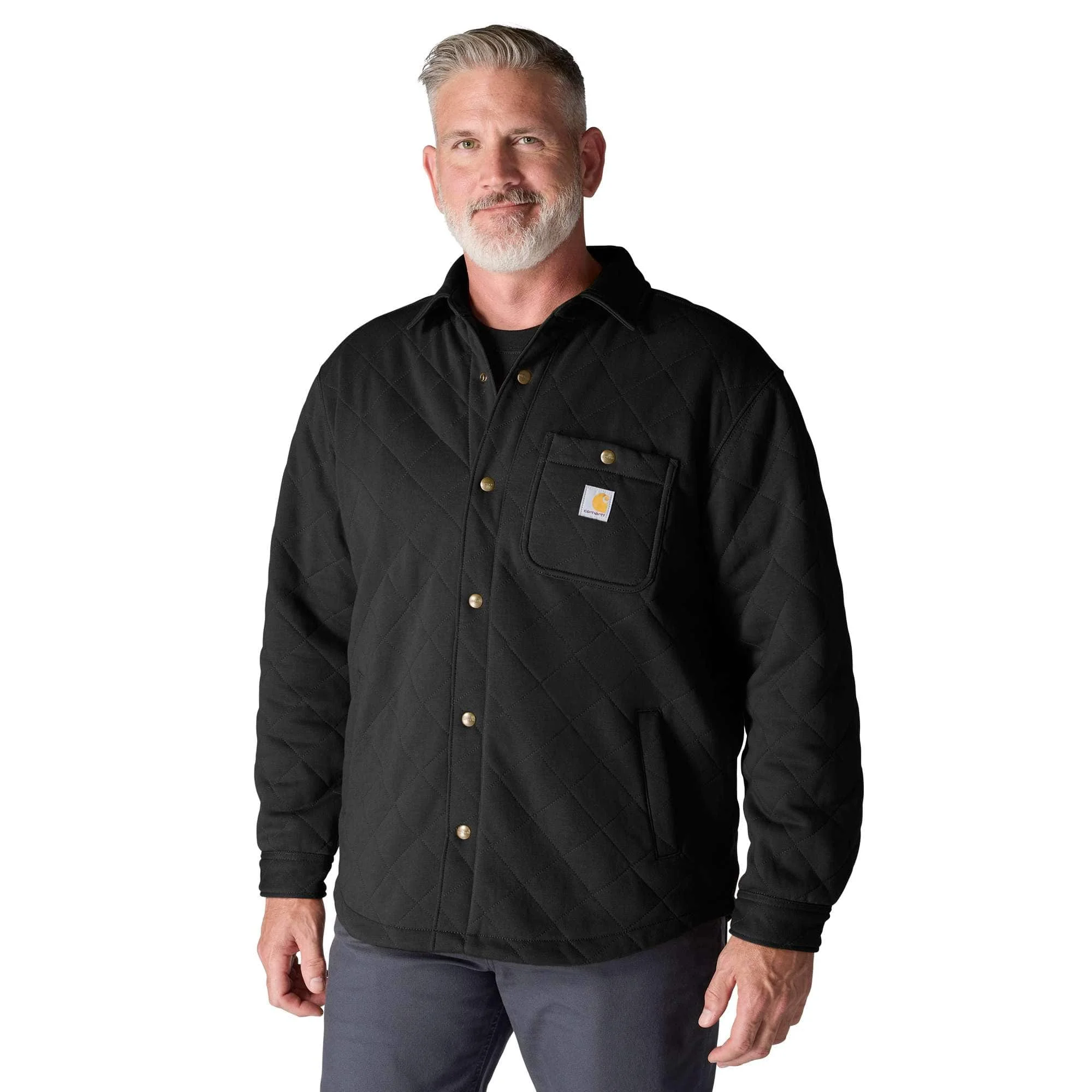 Rain Defender® Loose Fit Heavyweight Quilted Snap Front Shirt Jac - 1