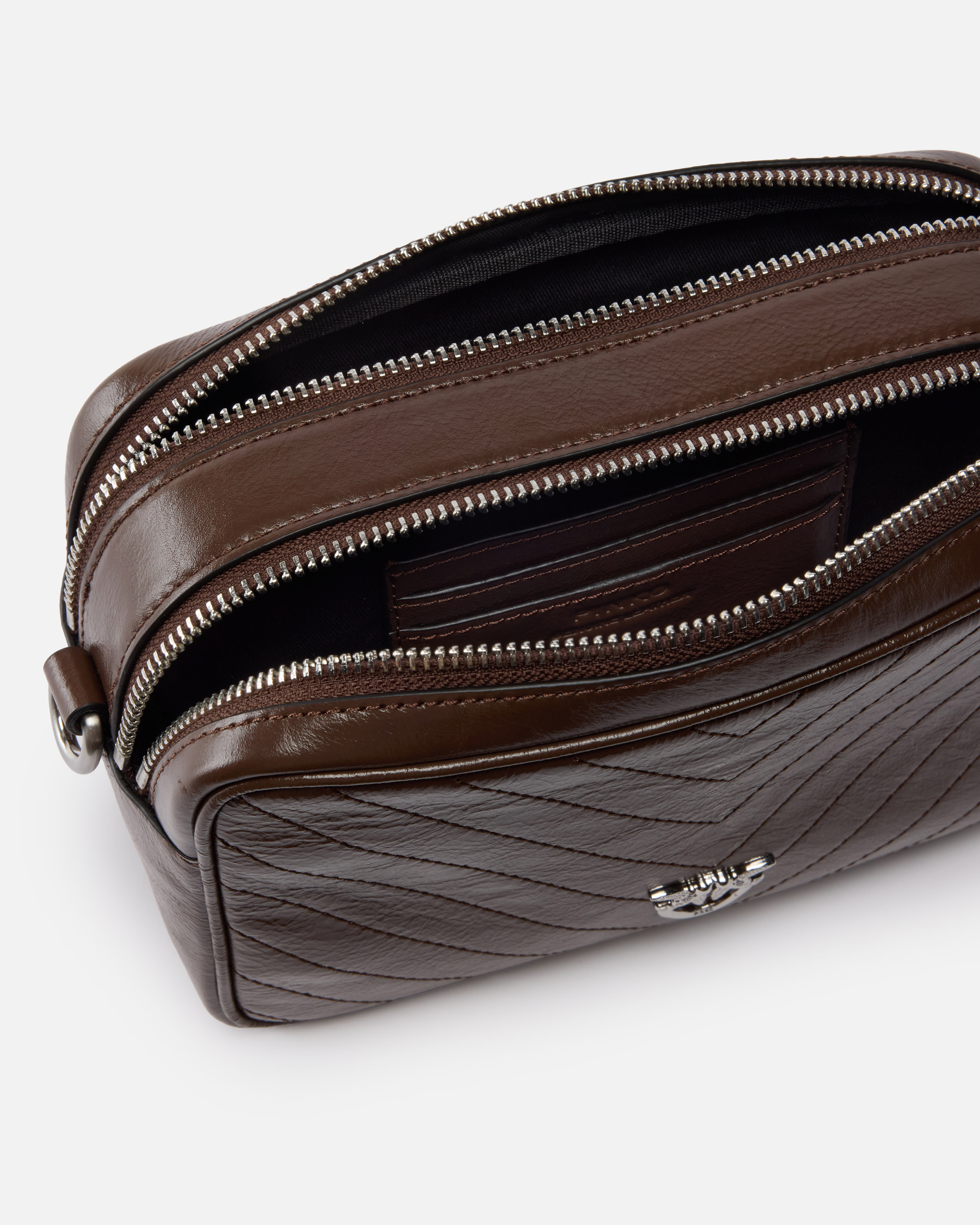 MEDIUM CHEVRON LEATHER CAMERA BAG WITH STRAP - 4