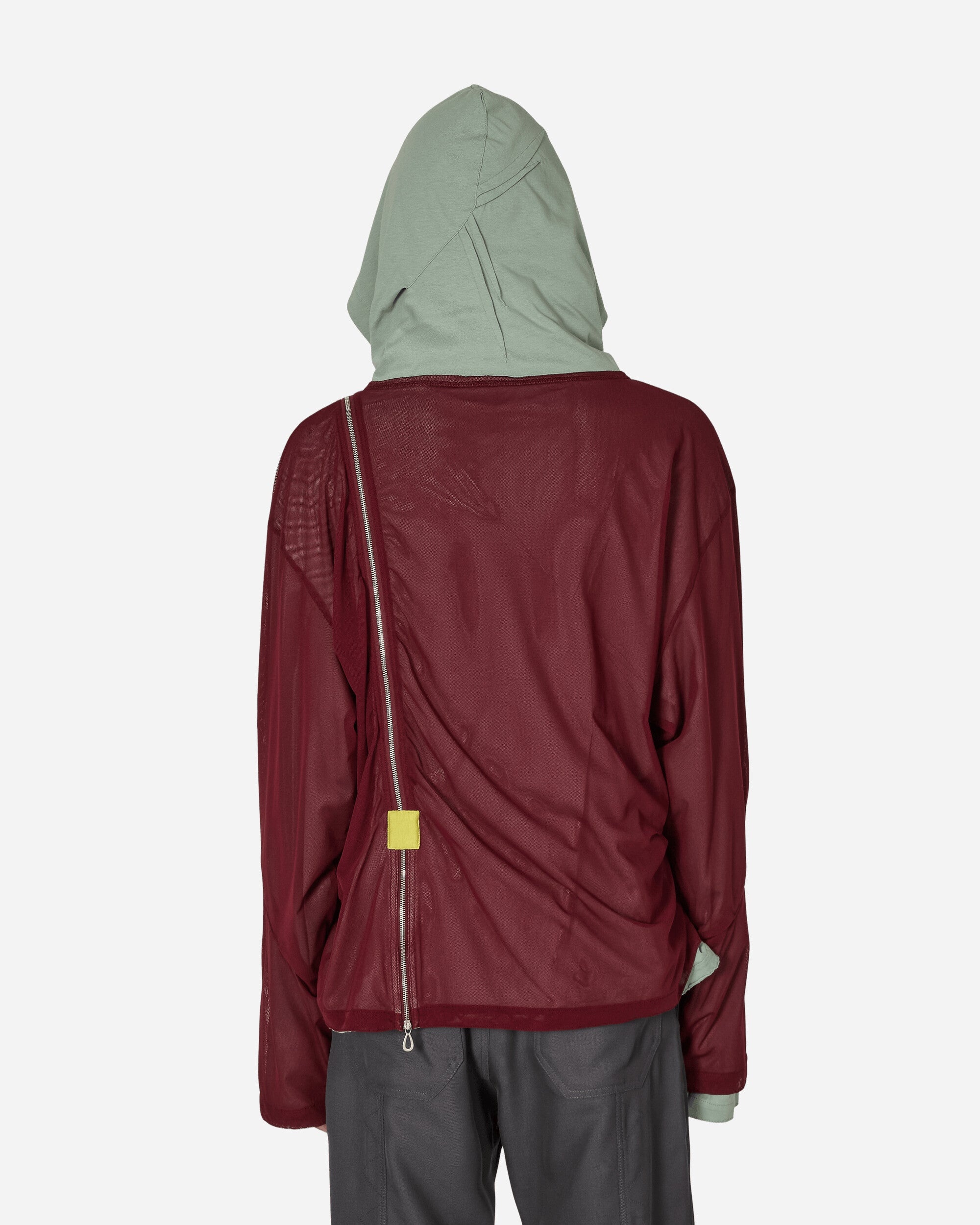 Knox Mesh Hoodie Jade Green / Lime / Burgundy - 3