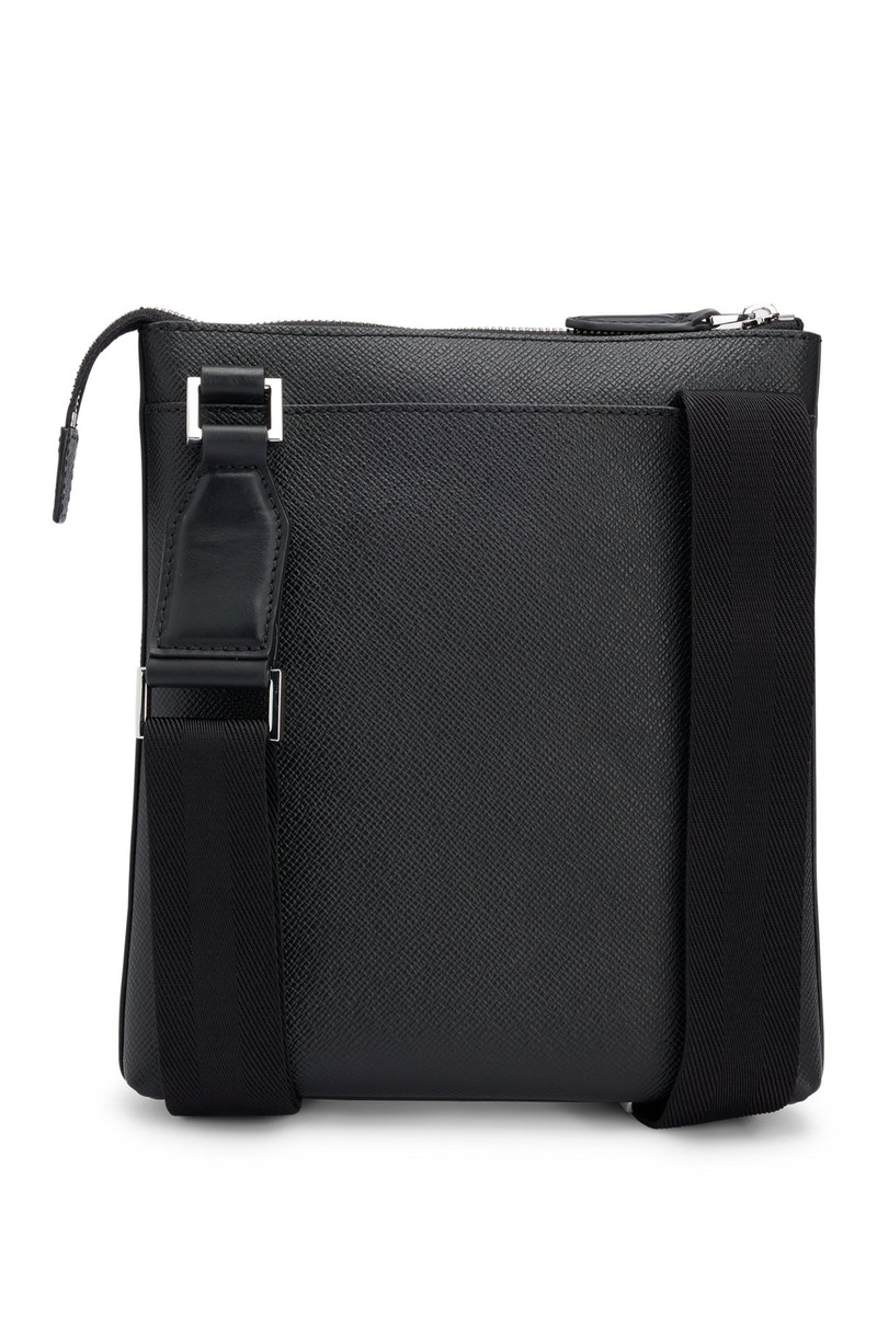 STRUCTURED-LEATHER ENVELOPE BAG WITH LOGO LETTERING 1