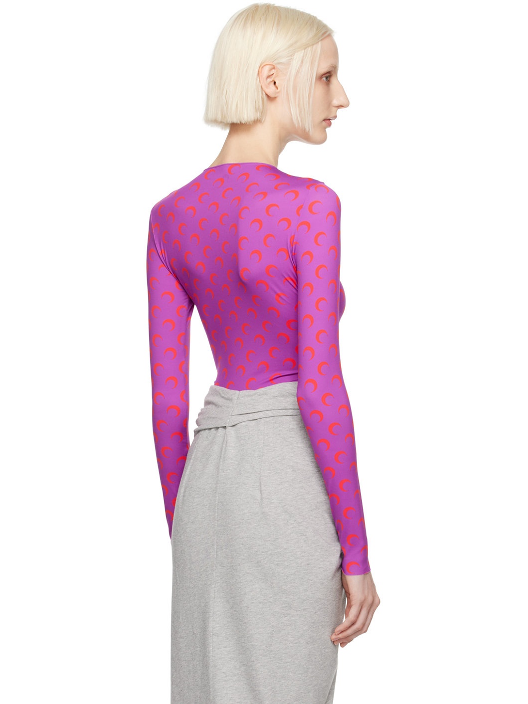Purple Moon Printed Second Skin Long Sleeve T-Shirt - 3