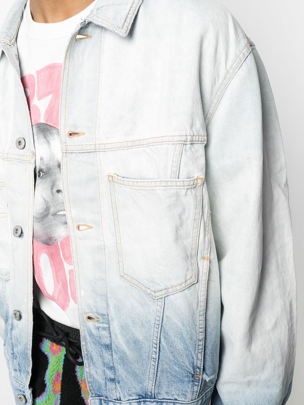 two-tone ombré denim jacket - 5