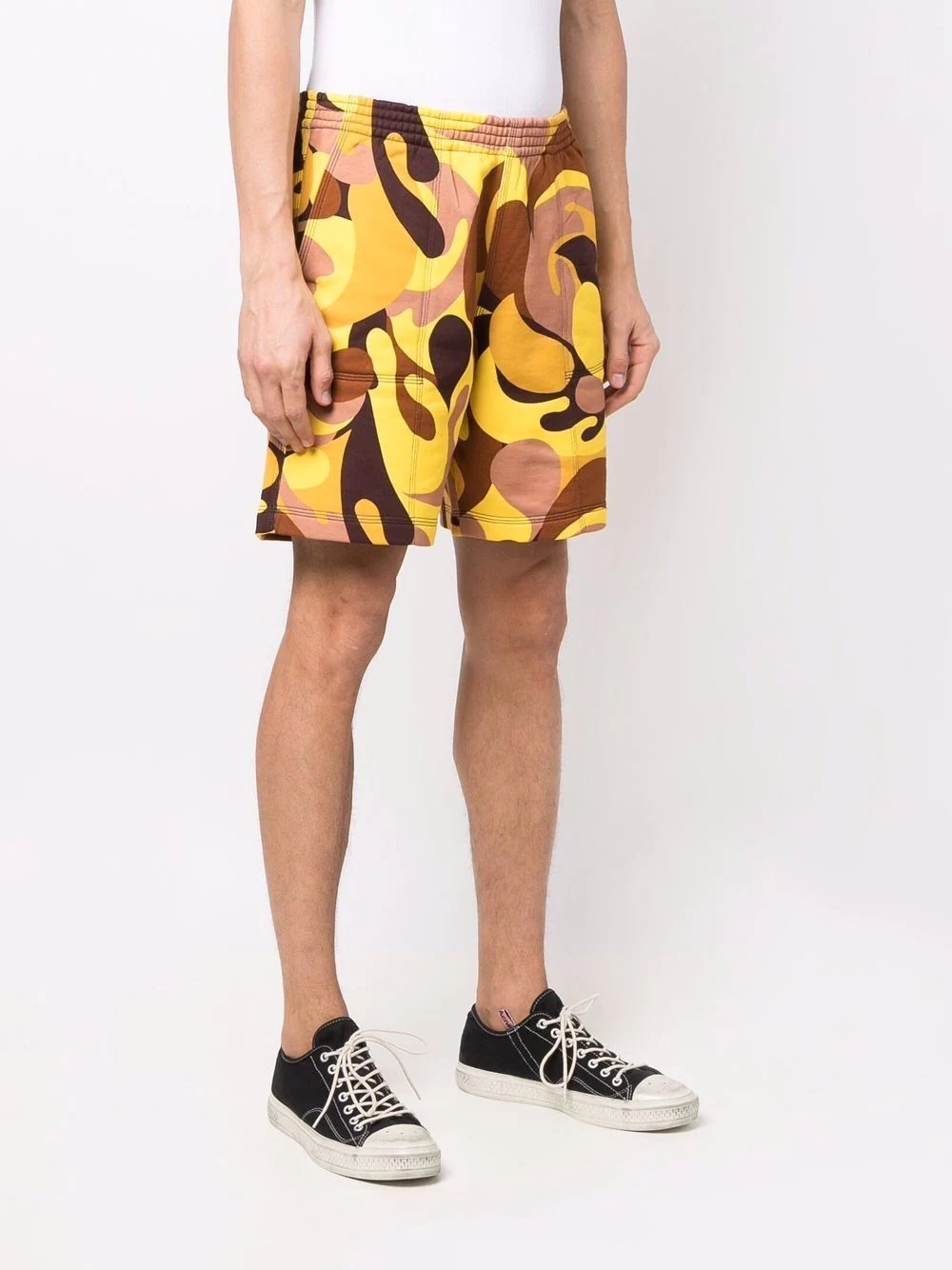 abstract-print track shorts - 3