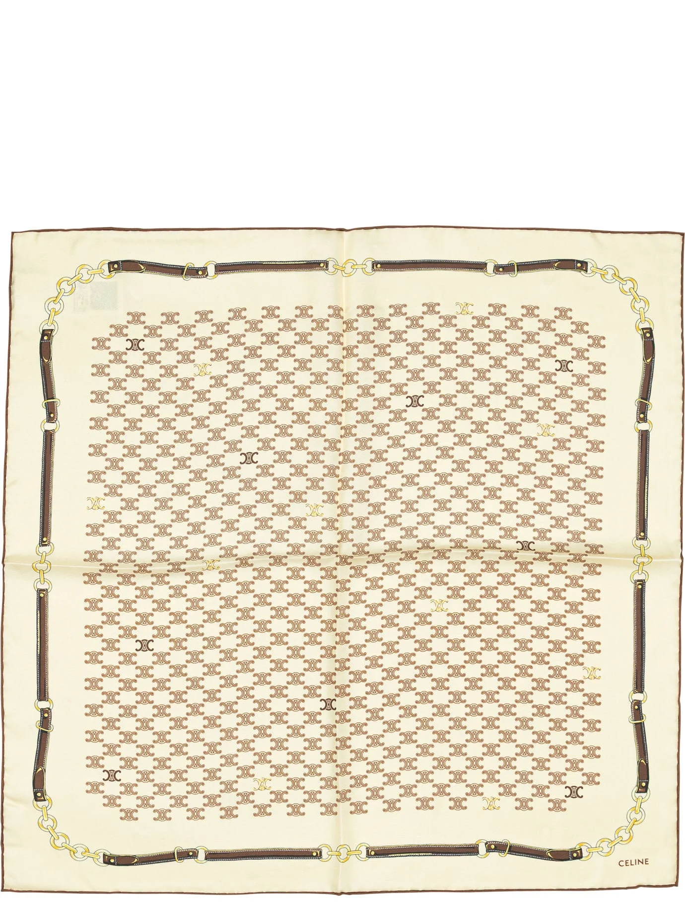 Celine Silk Scarf Beige Women - 1