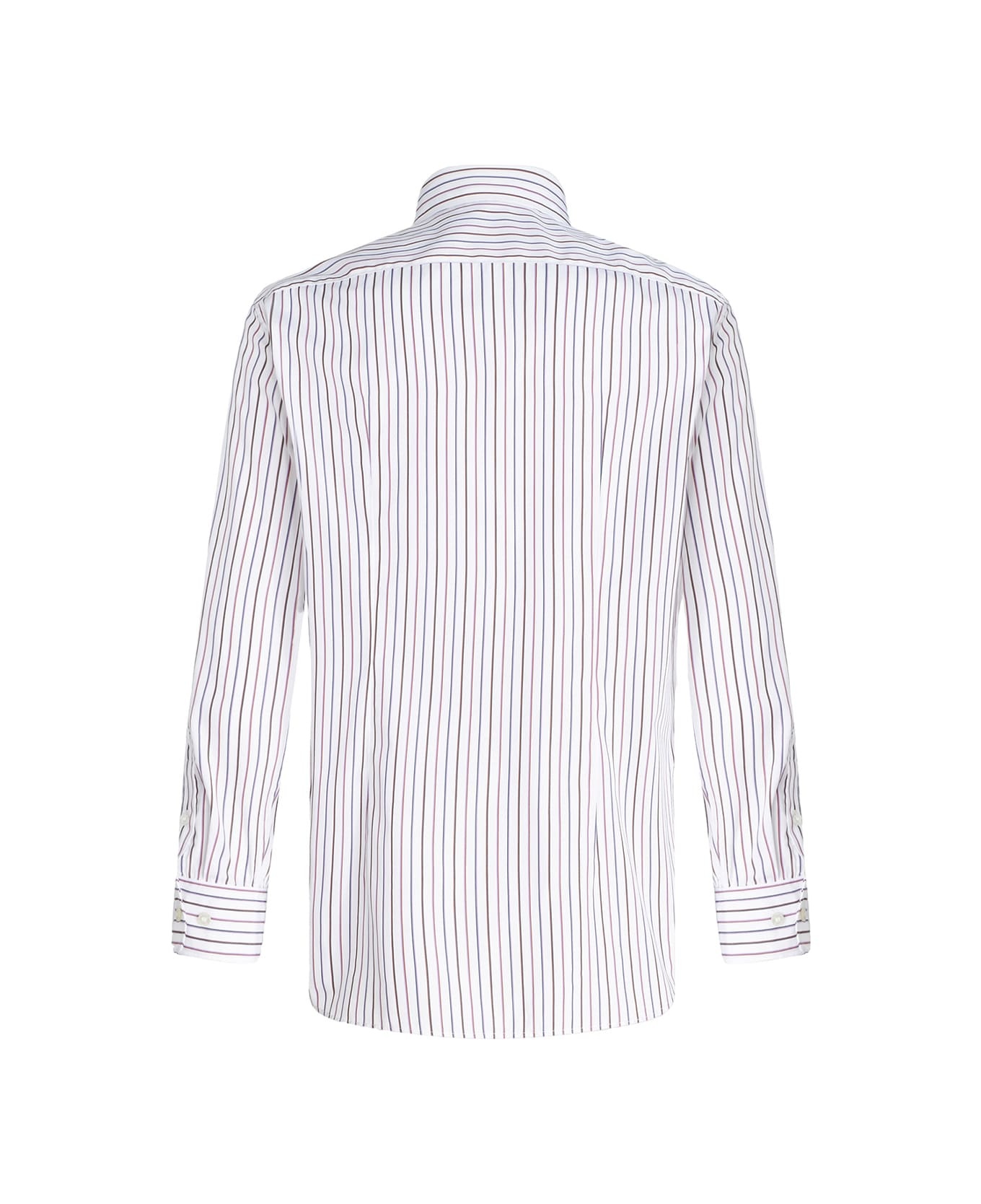 Multicolor Striped Cotton Shirt With Logo - 2