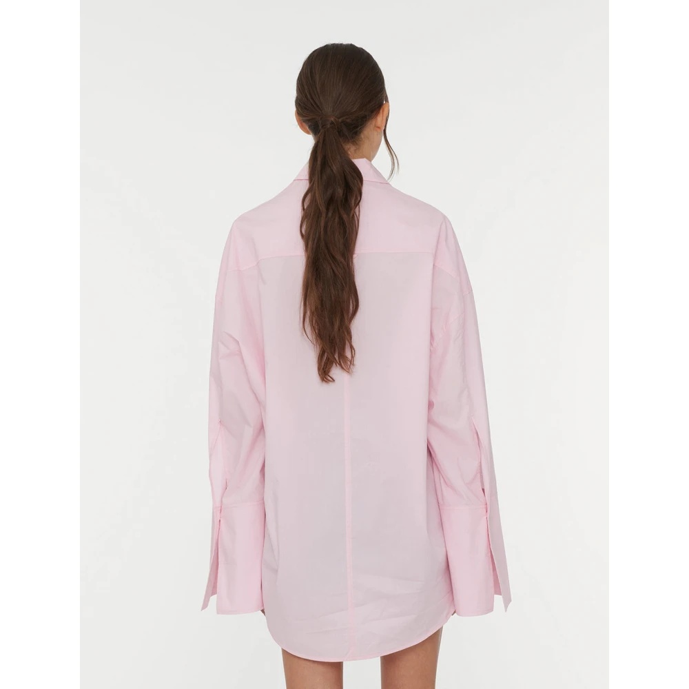 SOFT PINK OVERSIZED COTTON SHIRT - 5