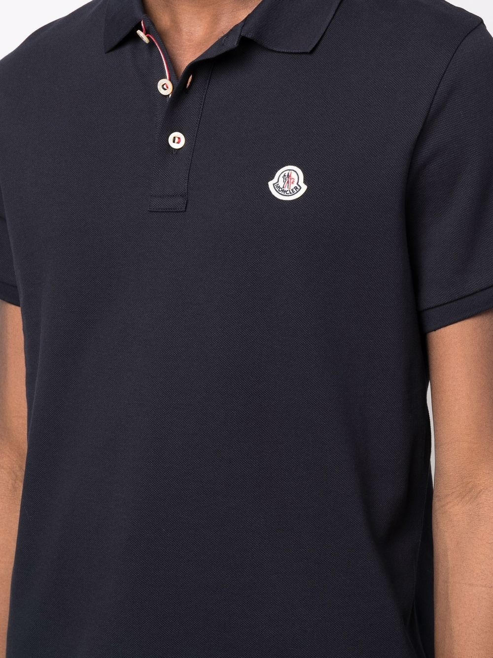 chest logo-patch polo shirt - 5