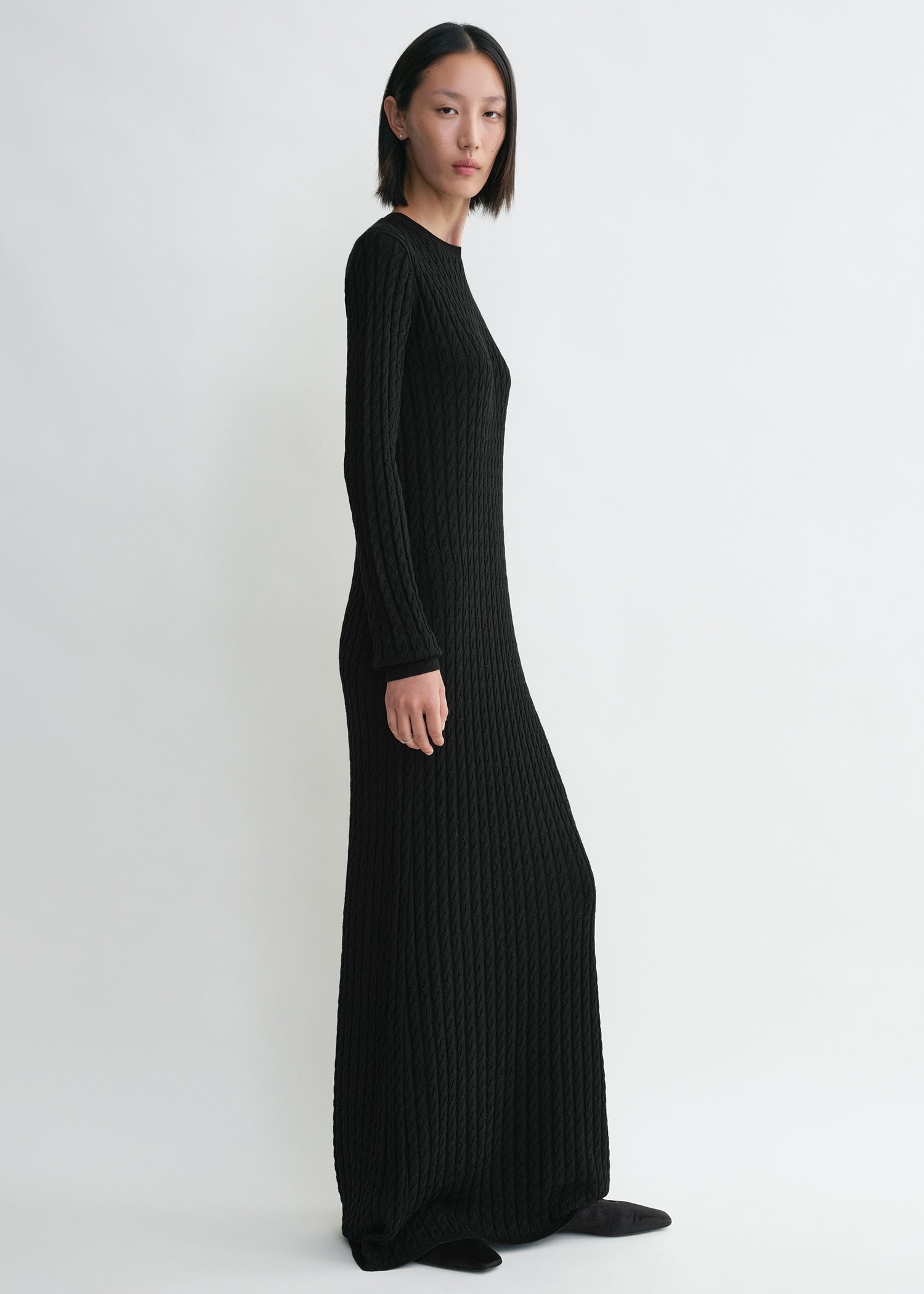 Cable knit dress black - 3