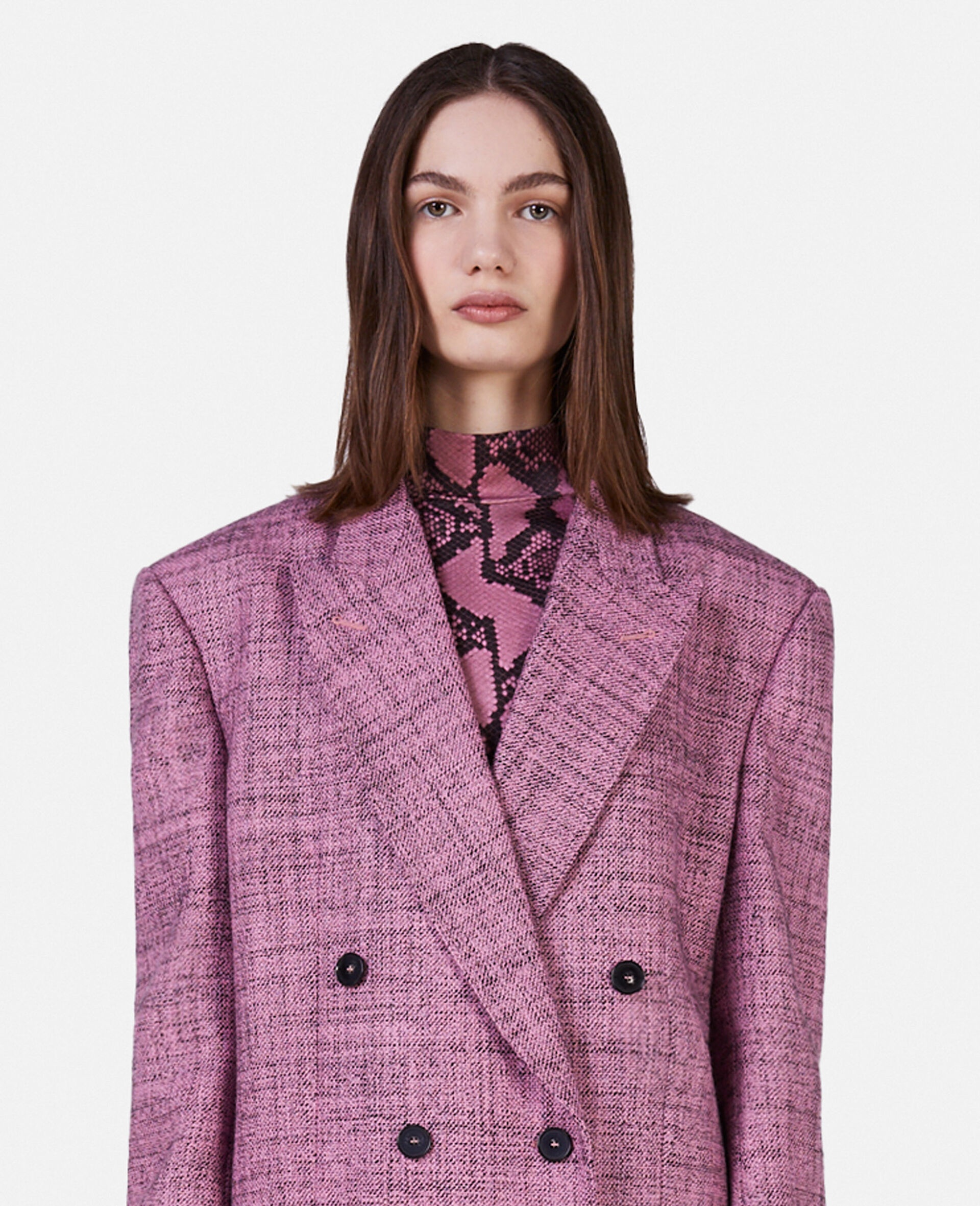 Stella McCartney Wool Mouline Oversized Double-Breasted Blazer 