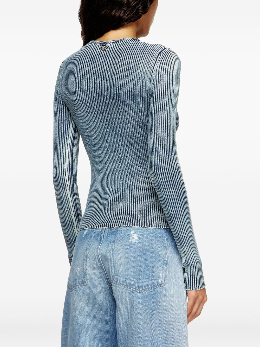 ribbed V-neck top - 4