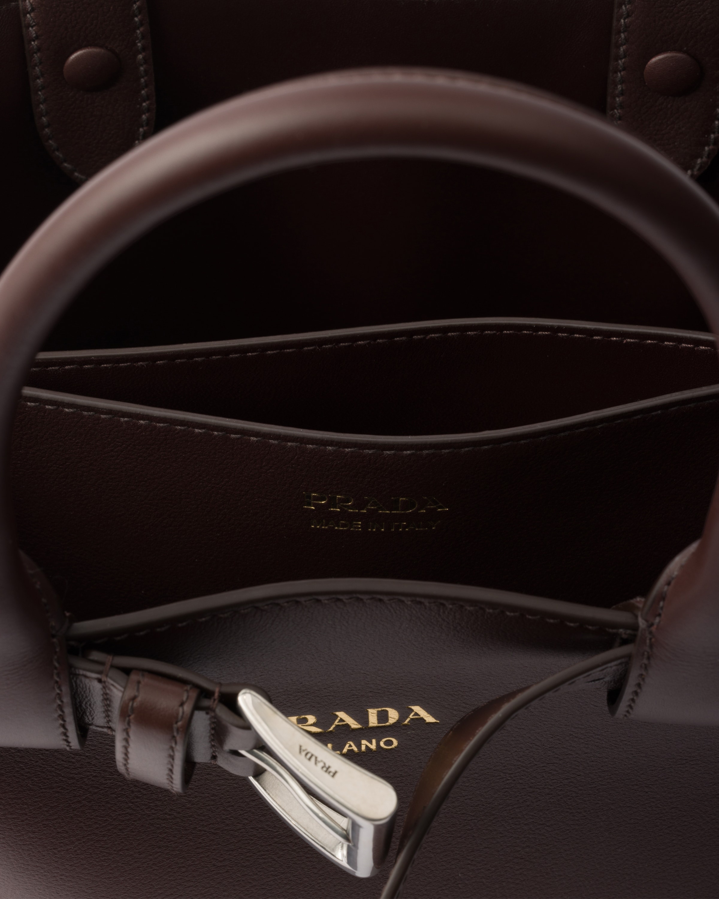 Prada Buckle small leather handbag with belt - 4