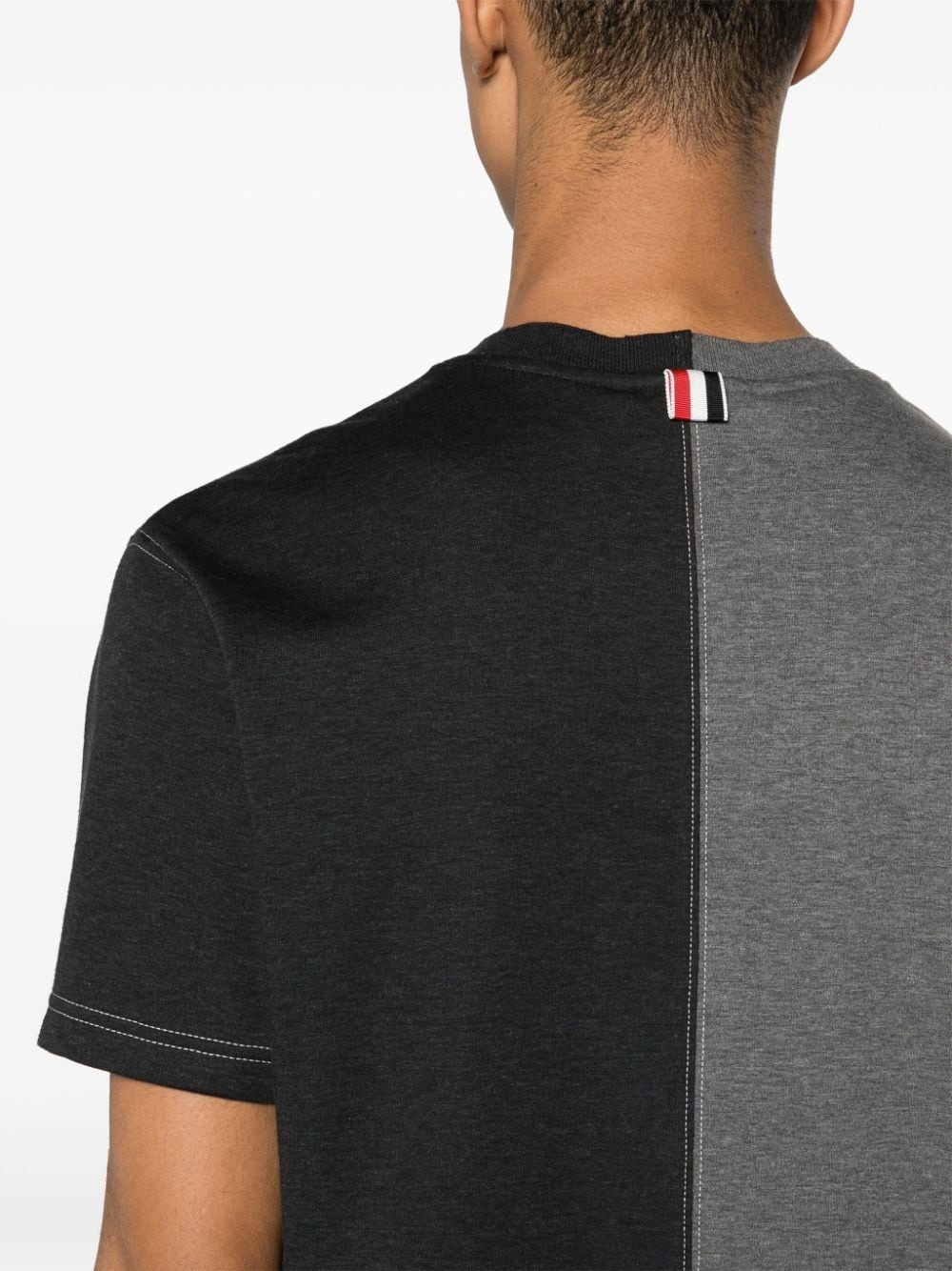 two-tone cotton T-shirt - 5